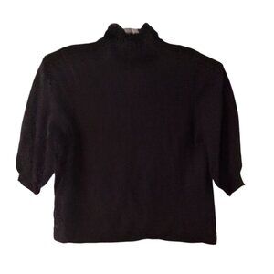 Susan Bristol turtleneck sweater womens 2X (runs small?) black SS merino wool
